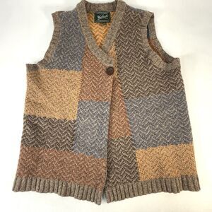 Woolrich Women's Lamb's Wool Blend Chevron Fall Sweater Vest Size Petite L